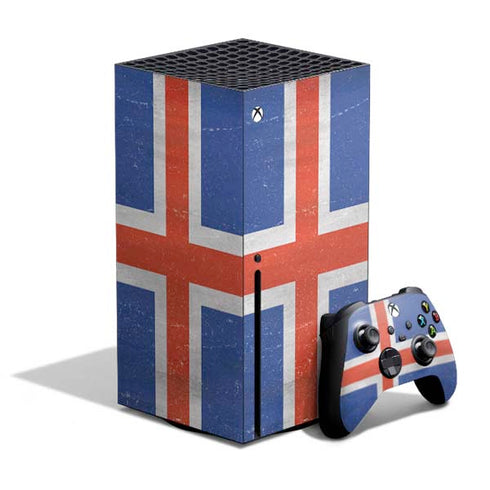 Iceland Flag Distressed Xbox Series X Skins